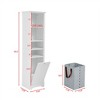 64" Tall Bathroom Storage Cabinet, Freestanding Floor Cabinet with Adjustable Shelves, Narrow Storage Cabinet for Living Room Bathroom Kitchen - 4 of 4