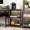 Mind Reader 3-Tier Rolling Cart Microwave Stand Metal - 2 of 4