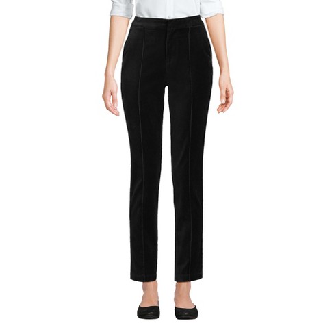 Lands' End Women's Velvet High Rise Pintuck Pencil Ankle Pants - 10 ...