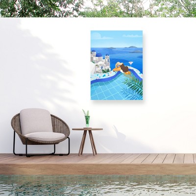 Trademark Fine Art - Petra Lizde  Summer in Greece Matted Framed Art