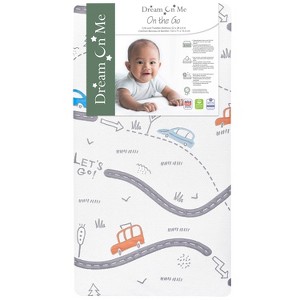 Dream On Me 150 Coil Inner Spring On The Go Crib and Toddler Mattress - White - 1 of 4