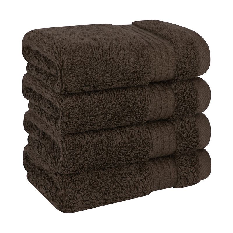 American Soft Linen Bekos 4 Pack Washcloth Set, 100% Cotton Washcloth Hand Face Towels for Bathroom and Kitchen, 3 of 7