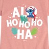 Girls' - Lilo and Stitch - Alo Ho Ho Ho Ha Fitted Short Sleeve Graphic T-Shirt - 2 of 4