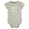 Hudson Baby Infant Girls Bodysuit, Short and Sock, Pink Sage Floral - 3 of 4
