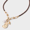 Seashell Pearl Adjustable Cord Charm Pendant Necklace - A New Day™ - 4 of 4
