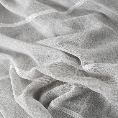 Gray 63-Inch Faux Linen Semi-Sheer Grommet Curtain Panel