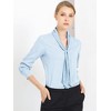 INSPIRE CHIC Women's Long Sleeve Pleated Tie Neck Office Blouses - 2 of 4