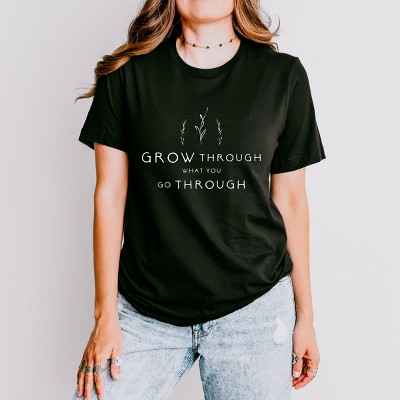 Simply Sage Market Grow Through What You Go Through Short Sleeve Tee - L - Black