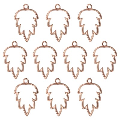 Unique Bargains Alloy Necklace Resin Casting Maple Leaf Shaped Pendant Frames 1.4" 10 Pcs