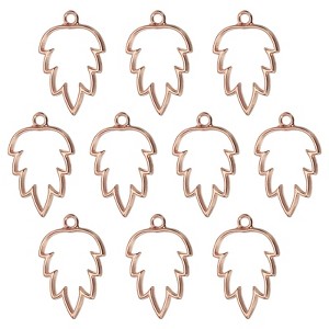 Unique Bargains Alloy Necklace Resin Casting Maple Leaf Shaped Pendant Frames 1.4" 10 Pcs - 1 of 4