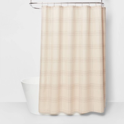 Plaid Shower Curtain Neutral - Threshold™