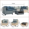 7-Piece Modular Wicker Patio Sofa Set with Coffee Table and Cushions, Outdoor Conversation Furniture for Backyard or Garden – The Pop Home - 4 of 4