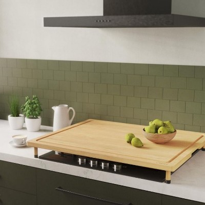 Prosumer's Choice Bamboo Solid Cutting Board with Silicone Feet - Beige