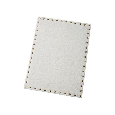 Beige Linen Bulletin Board with Metal Nail Head Frame, 15" x 20"