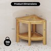Costway Corner Shower Stool Teak Wood Shower Bench w/ Storage Shelf Bathroom Foot Stool - 3 of 4