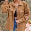 Women's Oversized Camel Button-Down Shirt Jacket - Cupshe - 2 of 4
