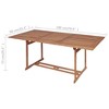 vidaXL Outdoor Dining Table Patio Table with Umbrella Hole Solid Teak Wood - 4 of 4