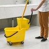 Homcom 6.9 Gallon Mop Water Bucket Wringer Cart With Easy To Use Side Press  Wringer, Smooth Wheels, Mop-handle Holder : Target
