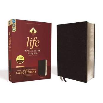 Niv, Life Application Study Bible, Third Edition, Large Print, Bonded Leather, Black, Red Letter Edition - by  Zondervan (Leather Bound)