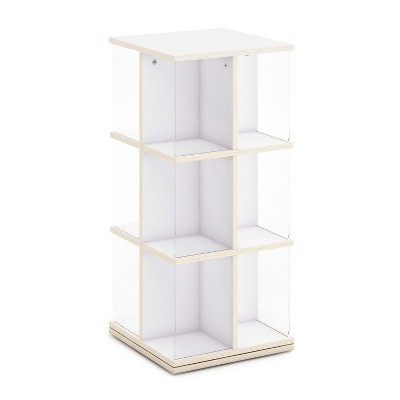 White Rotating Kids' Bookshelf with Acrylic Shelves