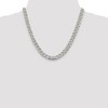 Black Bow Jewelry Men's 9mm Sterling Silver Solid Pave Curb Chain Necklace - 3 of 4