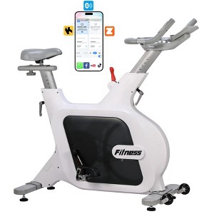 Magnetic Exercise Bike, Low Noise Indoor Cycling Bike,32-Level Fitness Stationary Bike with 300lbs Weight Capacity,  LCD for 7 Types of Data, Wheels - 1 of 4