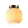 Globe Electric 1-Light Matte Brass Flush Mount Ceiling Light with Frosted Ribbed Glass Shade: ETL Listed, 60W E26, Dimmable - 2 of 4