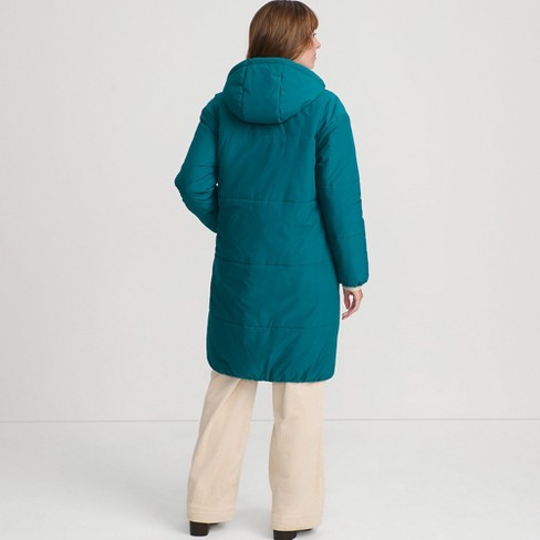 Lands End Women s Insulated Wide Channel Commuter Coat Large Evening Teal Target