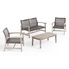 Christopher Knight Home Hampton Outdoor Wicker and Acacia Wood 4 Seater Chat Set - 2 of 4
