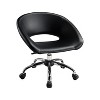 HomeRoots Black and Silver Faux Leather Adjustable Height Swivel Rolling Office Chair - 4 of 4