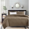 Elegant Reversible Quilt Set, Classic Stitch Pattern Rich Depth and Texture Bedding Set, All Season Home Textile fits Lux Bedroom Decor - 2 of 4