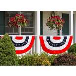 Patriotic Embroidered Bunting USA 72" x 36" Pleated Banner with Brass Grommets Briarwood Lane