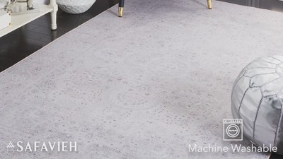 Beige Easy-Care Synthetic 6' x 9' Non-Slip Area Rug