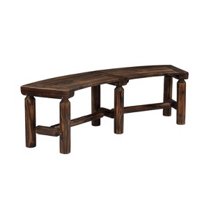 Karl Home | 56 In. 2-Person Fir Curved Outdoor Bench - 1 of 4
