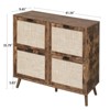 ALEXOUN Space-Saving 4-Door Flip Shoe Storage Cabinet with Adjustable Shelves-Natural Rattan Finish for Entryway,Hallway,Small Homes - 3 of 4