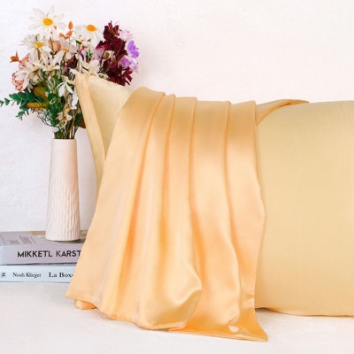 Gold Satin Standard/Queen Pillowcases with Zipper Closure
