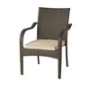 Outdoor Chairs Set Of 4, Rattan Armchairs With Soft Cushions, Patio Dining Chairs With Curved Armrests, High Backrest For Backyard, Garden, Brown - 4 of 4