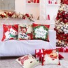 Lomsoe Set of 6 Snowman And Reindeer Christmas Winter Home Decor Pillow Covers, Santa Claus Candy Cane Square Cushion Covers Available. - 4 of 4