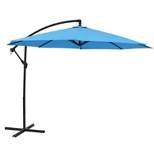 Sunnydaze Outdoor Steel Cantilever Offset Patio Umbrella with Air Vent, Crank, and Base - 9.25'