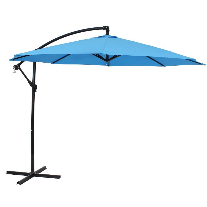 Sunnydaze Outdoor Steel Cantilever Offset Patio Umbrella with Air Vent, Crank, and Base - 9.25', 1 of 22