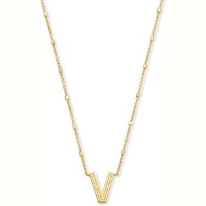 Letter A-Z Pendant Necklace for Women, 14K Gold Plated Fashion Jewelry - 1 of 4