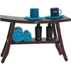 DecoTeak 28" Satori DT175 Wide Teak Wood Shower Bench with Shelf : Microfiber, Machine Washable, Non-Slip Backing - 4 of 4