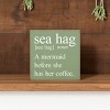 Slickblue Funny Mermaid Wood Sign, Routed Slot for Hanging, Wall or Shelf Decor, Rustic Look, 7x7 Size, Color Options - 2 of 3