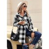 Zeagoo Flannel for Women Fall Fashion Long Sleeve Plaid Button Down Shirts Shacket Blouse Top with Pockets - 3 of 4