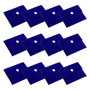 Unique Bargains Velvet Portable Earrings Bracelets Snap Button Jewelry Storage Bag 12 Pcs - 1 of 4