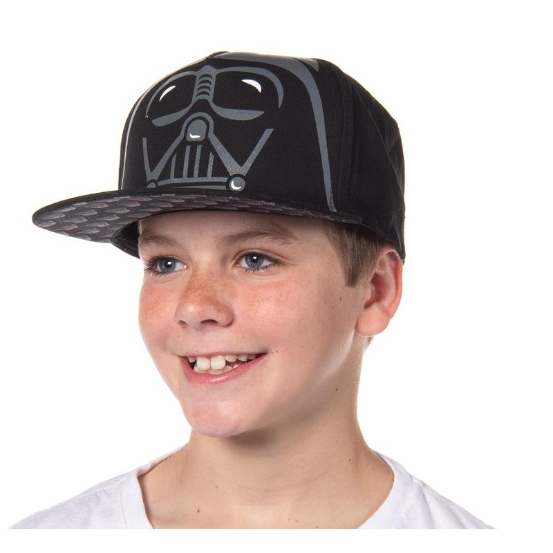 Star Wars Boys Darth Vader Character Printed Snapback Youth Hat Black, 1 of 8