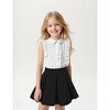 Girl's Two Piece Cute Spring Summer Outfits Sleeveless Button Down Collar Tops Ruffle Shirt and Pleated Mini Skirt Set 4-13 Years - 2 of 4
