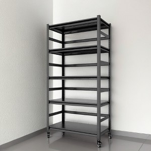 ROOMTEC 5-Tier Metal Storage Shelving, Adjustable Shelves Unit, Storage Rack Standing Shelf with Wheels Load 1750LBS (63"H x 31.5"W x 15.7"D) - 1 of 4