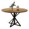 Round Dining Table for 4, 47" Wooden Dining Room Tables with Metal Pedestal, Save Space, Circle Dinner Table for Home Kitchen - 2 of 4