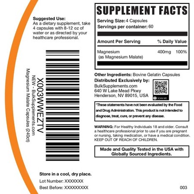 BulkSupplements Magnesium Malate Capsules